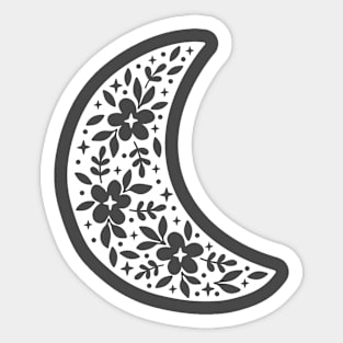 White Moon (Negative Space) Sticker